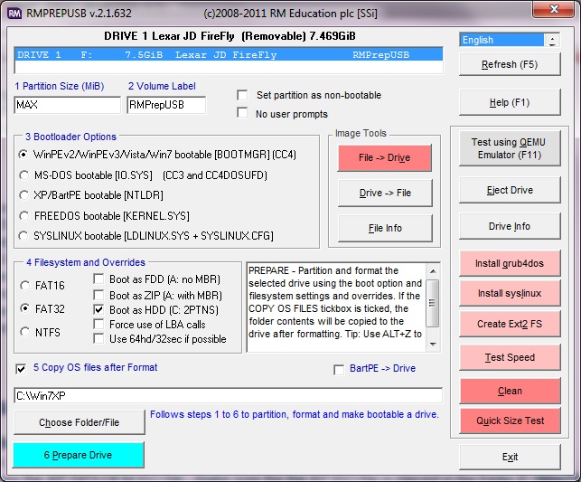 acronis boot cd rmprepusb