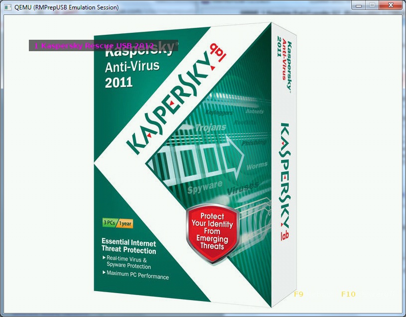 boot from kaspersky rescue disk