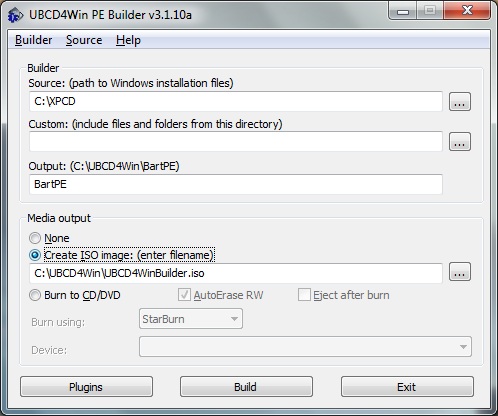 Ubcd4win winbuilder windows flpc bart pe что это