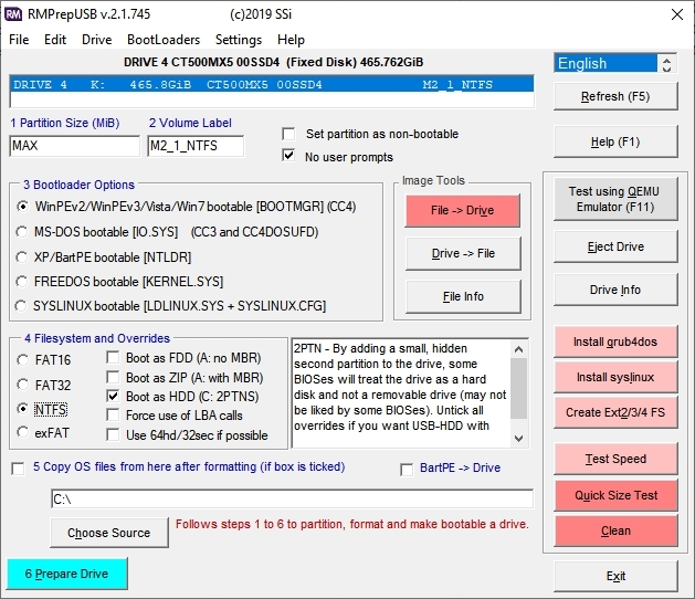 RMPrepUSB GUI